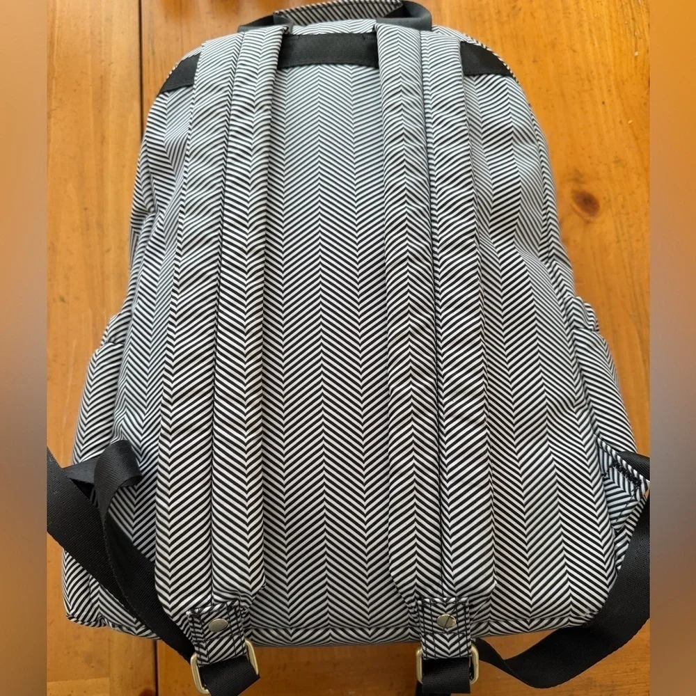 Jujube Black and White Chevron Backpack Diaper Bag Baby Bag Insulated